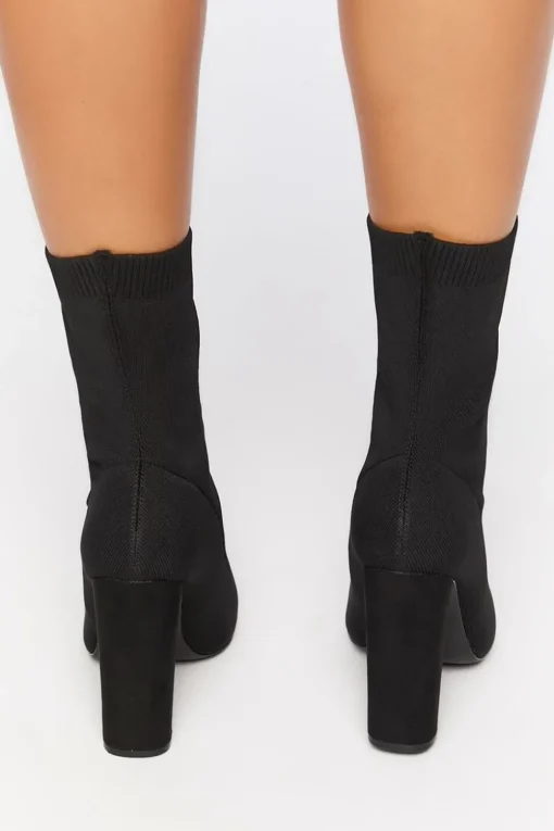 Block Heel Sock Booties (Wide)