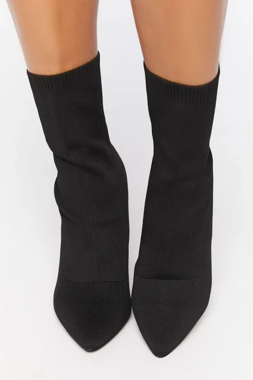Block Heel Sock Booties (Wide)