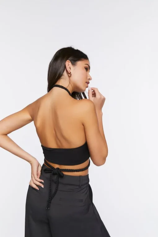 Braided Halter Crop Top