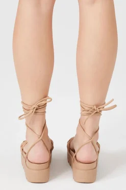 Braided Platform Lace-Up Sandals