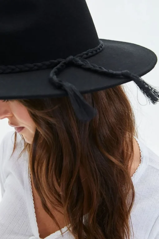Braided Tassel-Trim Cowboy Hat