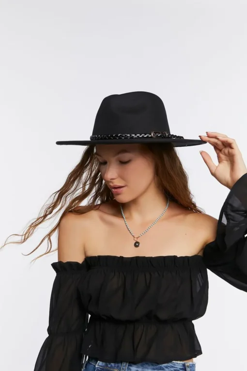 Braided-Trim Cowboy Hat