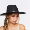 Brushed Velvet-Trim Fedora
