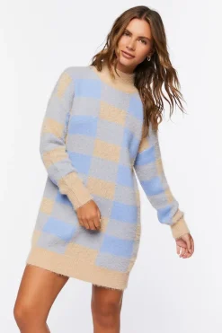 Buffalo Plaid Sweater Dress