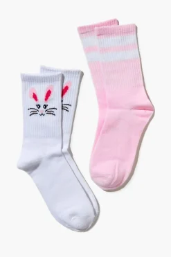 Bunny Rabbit Crew Sock Set - 2 Pack