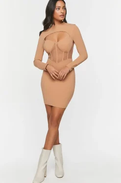 Bustier Mesh Cutout Mini Dress
