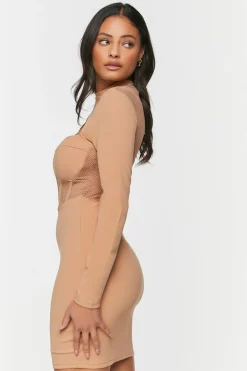 Bustier Mesh Cutout Mini Dress