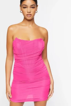 Bustier Mesh Tube Mini Dress
