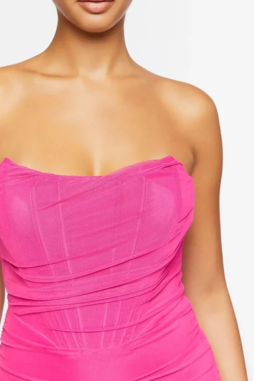 Bustier Mesh Tube Mini Dress