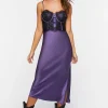 Bustier Satin Slip Midi Dress