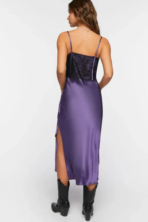 Bustier Satin Slip Midi Dress