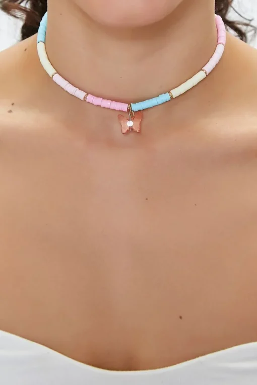 Butterfly Charm Choker Necklace