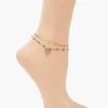 Butterfly Charm Layered Anklet