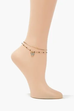 Butterfly Charm Layered Anklet