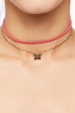 Butterfly Charm Necklace Set