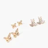 Butterfly Charm Stud Earring Set