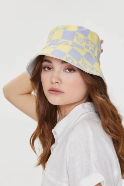 Butterfly Checkered Bucket Hat