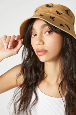 Butterfly Embroidered Bucket Hat