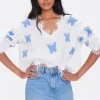 Butterfly Frayed Sharkbite Sweater