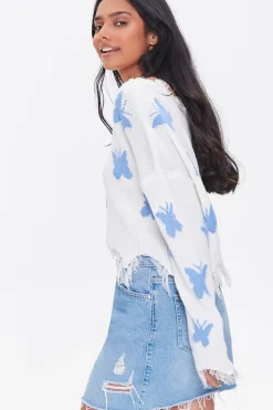 Butterfly Frayed Sharkbite Sweater