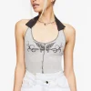 Butterfly Graphic Halter Top