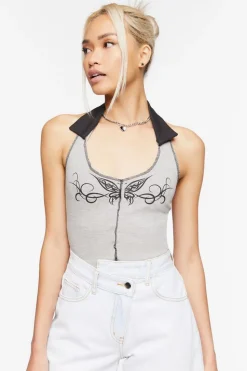Butterfly Graphic Halter Top