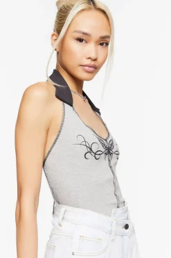 Butterfly Graphic Halter Top