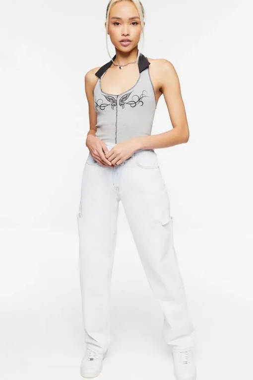 Butterfly Graphic Halter Top
