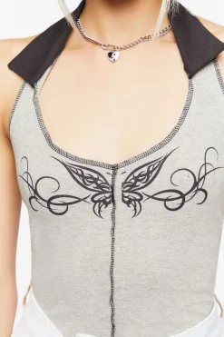 Butterfly Graphic Halter Top