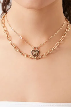 Butterfly Heart Pendant Necklace Set