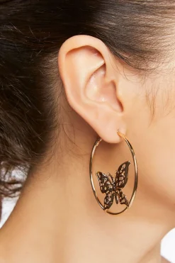 Butterfly Hoop Earrings