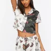Butterfly Pajama Shirt & Shorts Set