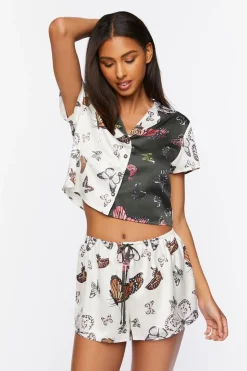 Butterfly Pajama Shirt & Shorts Set