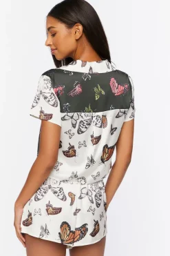 Butterfly Pajama Shirt & Shorts Set