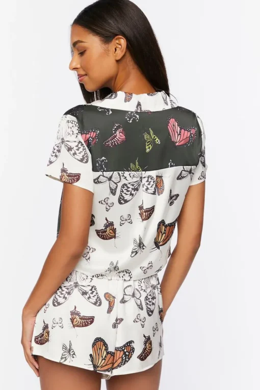 Butterfly Pajama Shirt & Shorts Set