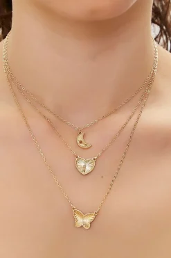 Butterfly Pendant Layered Necklace