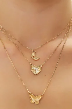 Butterfly Pendant Layered Necklace