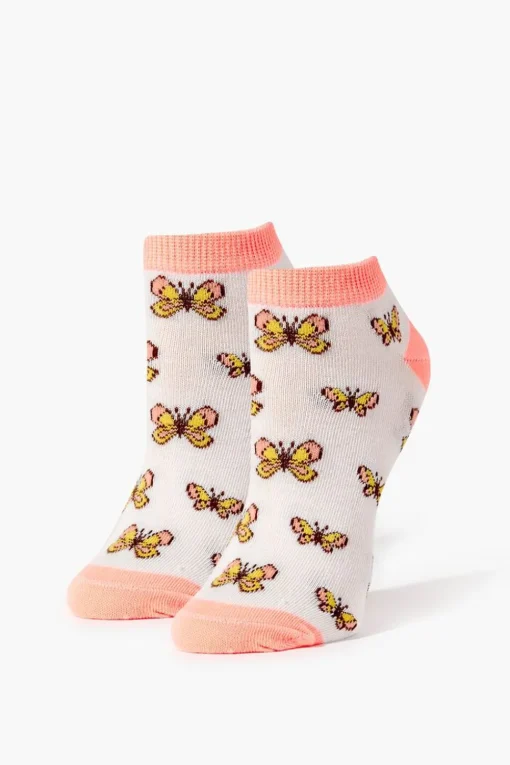 Butterfly Print Ankle Socks