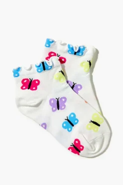 Butterfly Print Ankle Socks