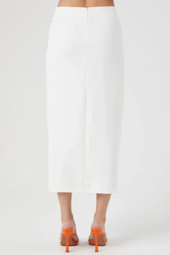Buttoned Midi Slit Skirt