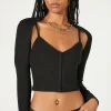 Button-Front Cami & Shrug Set