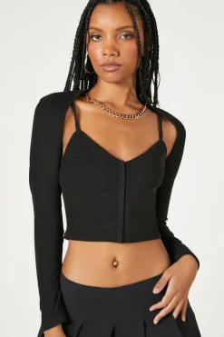 Button-Front Cami & Shrug Set