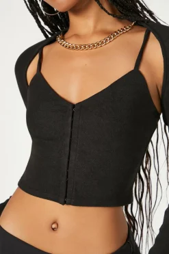 Button-Front Cami & Shrug Set