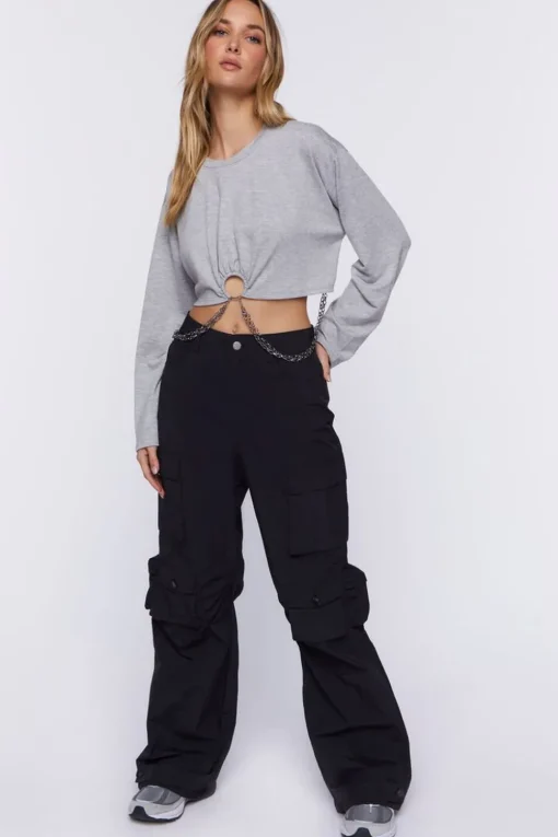 Cable Chain O-Ring Crop Top