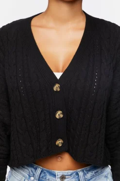 Cable Knit Cardigan Sweater