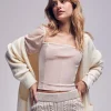 Cable Knit Mid-Rise Shorts
