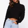 Cable Knit Mock Neck Sweater