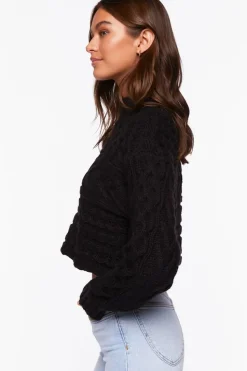 Cable Knit Mock Neck Sweater