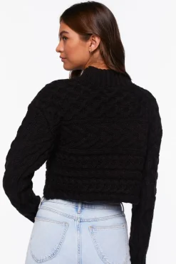 Cable Knit Mock Neck Sweater
