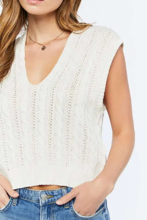 Cable Knit Sleeveless Top